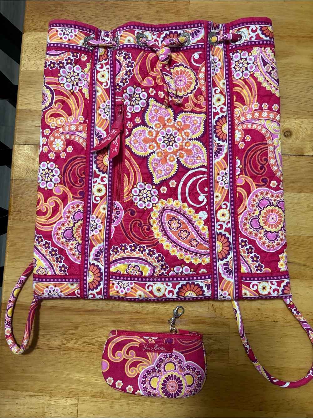 Vera Bradley Pink Floral Paisley Tote with Wristlet